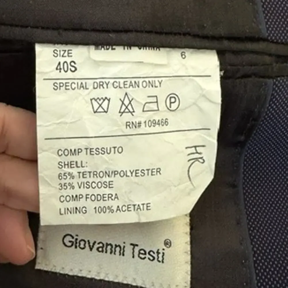 Giovanni Testi Mens Blazer Sport Coat 40S Two Button Career Classic Timeless